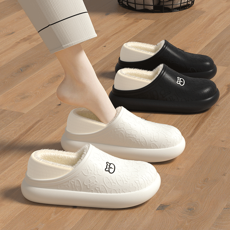 棉拖鞋女士秋冬季2023新款居家室内踩屎感包跟防水外穿保暖棉鞋女