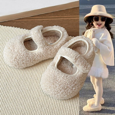 2025新款女童毛绒玛丽珍棉鞋