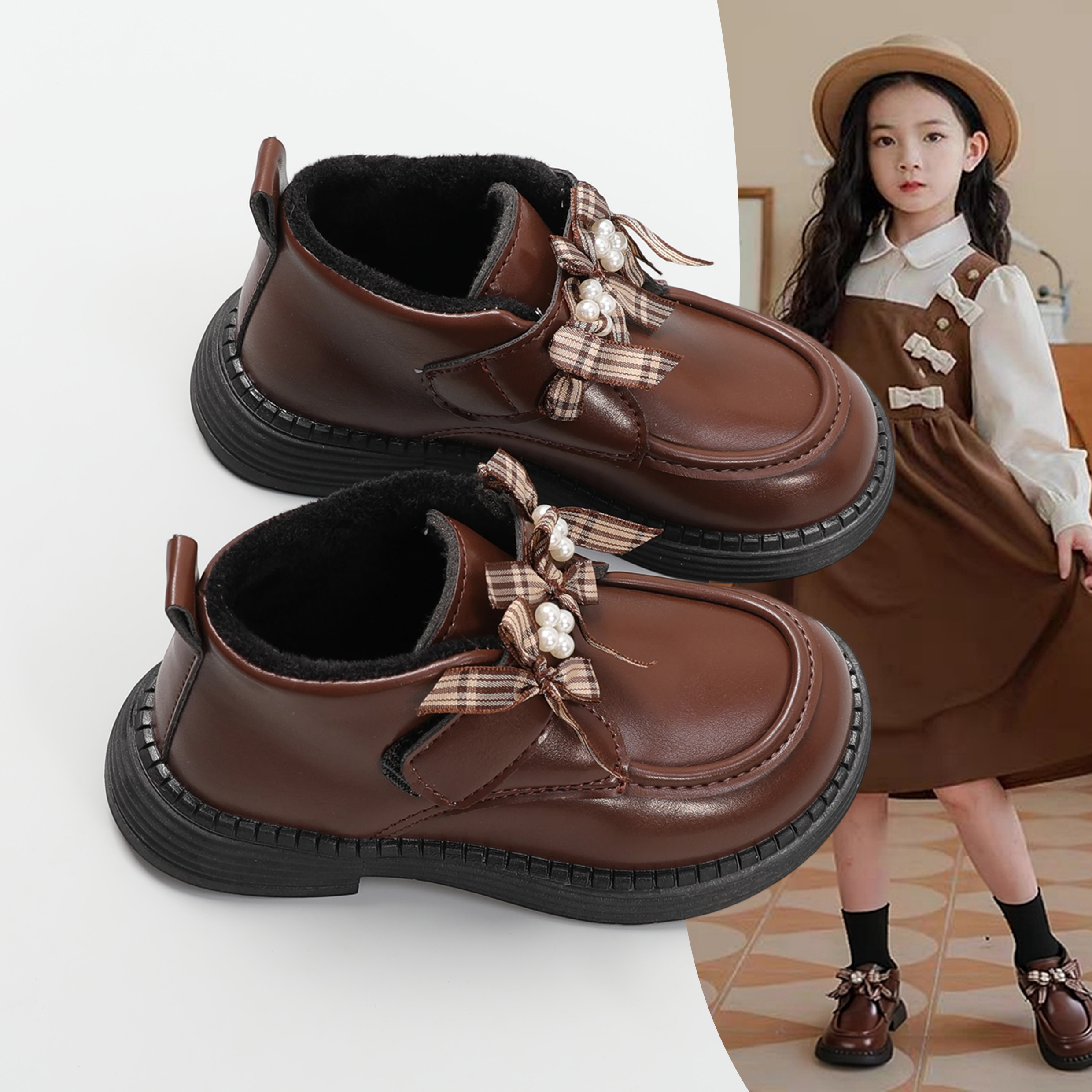 女童小皮鞋2025新款秋冬