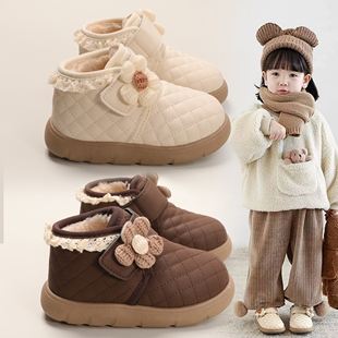 2025大棉加绒加厚短靴女童冬季新款儿童雪地靴棉保暖加厚女童棉靴
