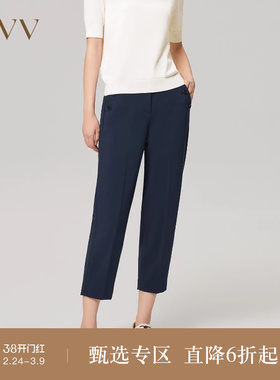 OVV秋冬女装针织罗马布弹力简约基础休闲裤