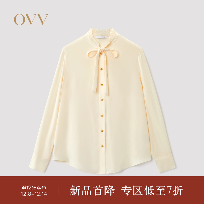 微落肩设计 飘带领型 浪漫复古