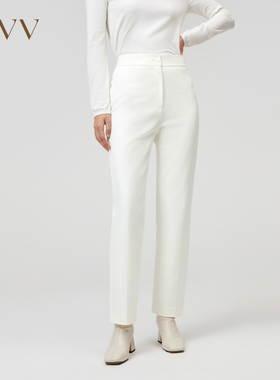 OVV秋冬新款女装经典易搭简约时尚高弹休闲通勤烟管裤