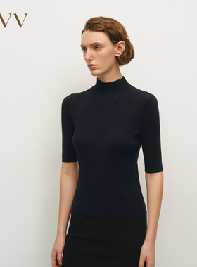 【18针系列】【黄金羊毛】OVV秋冬热卖女装短袖半高领针织衫