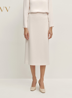 OVV2025秋冬新款女装日本进口三醋酸直筒中长休闲半身裙