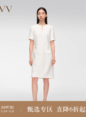 【经典粗花呢】OVV春夏热卖女装醋酸圆领短袖连衣裙