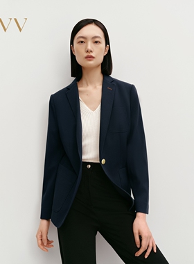 OVV秋冬热卖女装一粒扣精纺羊毛职场通勤休闲西服外套