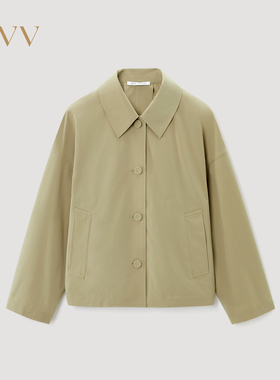 【SOLOTEX】OVV2025秋冬新款女装翻领设计休闲直筒短风衣