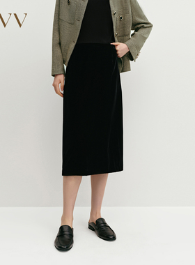 【极夜丝绒】OVV秋冬热卖女装日本进口面料直筒半身裙