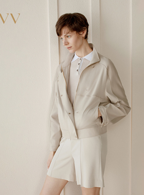 【高级运动系列】OVV2025春夏新款女装淡人棉质休闲夹克外套