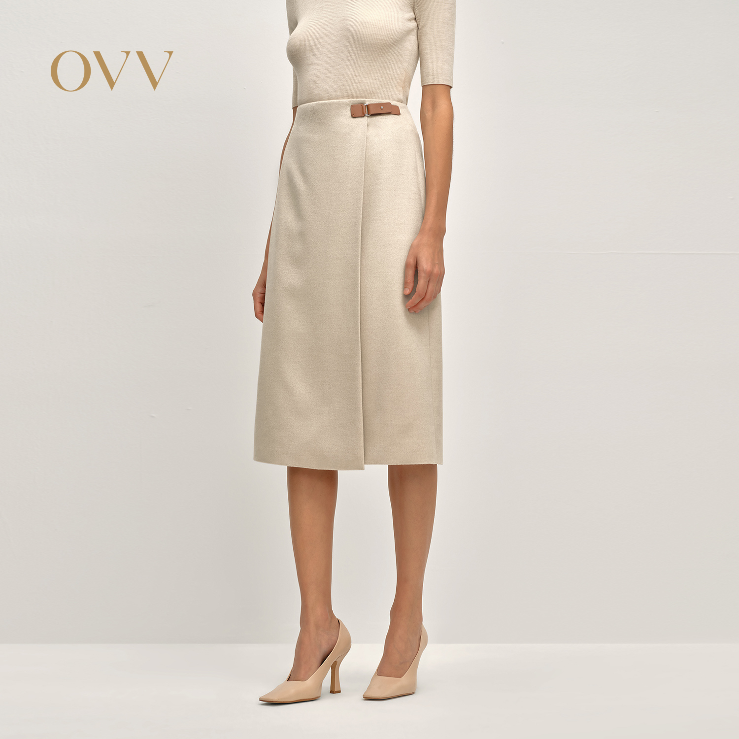 撞色皮袢 不对称设计 简约优雅