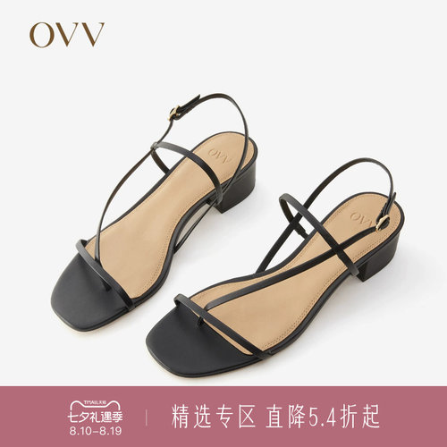 OVV细带小牛皮舒适凉鞋