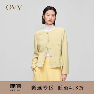 OVV秋冬热卖 日本进口圆领不对称口袋设计夹克外套 女装