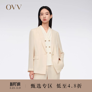 一粒扣戗驳领休闲通勤西服外套 经典 OVV春夏热卖 女装