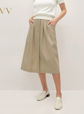 【SOLOTEX】OVV2025秋冬新款女装经典A字中长半身裙