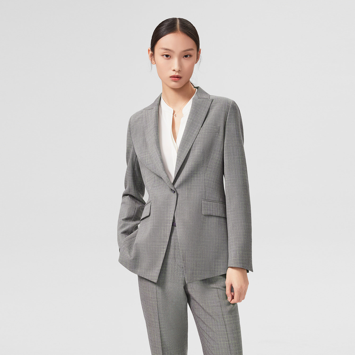 OVV春夏热卖女装日本进口面料羊毛格纹修身通勤套装西服外套怎么样,好用不?