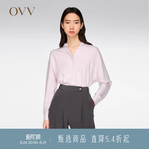 长袖混纺醋酸OVV春夏休闲宽松