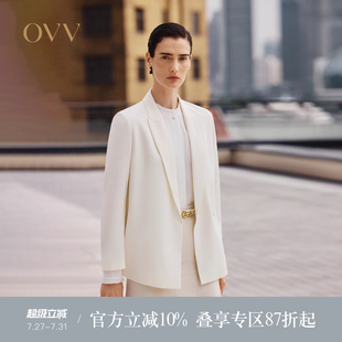 OVV2025春夏新款 女裝 淡人22MM彈力重縐西服外套 重磅真絲
