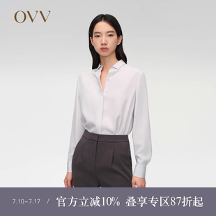 休閑長袖 OVV春夏熱賣 女裝 22MM彈力重縐經(jīng)典 襯衫