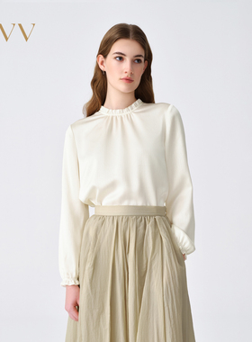 OVV2026春夏新款女装清爽优雅甜美柔滑休闲长袖衬衫上衣