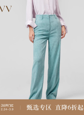OVV秋冬新款女装灯芯绒肌理感直筒休闲通勤套装西裤子