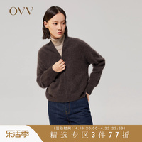 【鄂尔多斯羊绒】OVV秋冬女装保暖棒球领针织外套