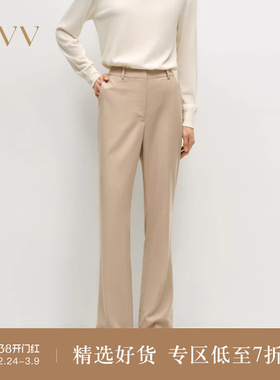 OVV秋冬热卖女装简约时尚微喇版型休闲通勤羊毛西裤