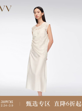 OVV春夏热卖女装优雅蕾丝外层叠穿吊带连衣裙两件套