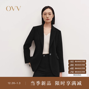 OVV秋冬热卖 简约舒适针织羊绒休闲单件西服外套 女装