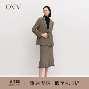 OVV秋冬热卖 日本进口面料平驳领一粒扣西服外套 女装