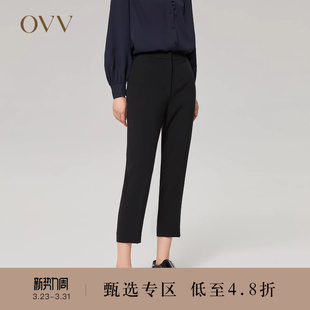 烟管裤 经典 OVV秋冬女装 松紧腰休闲裤 日本进口三醋酸