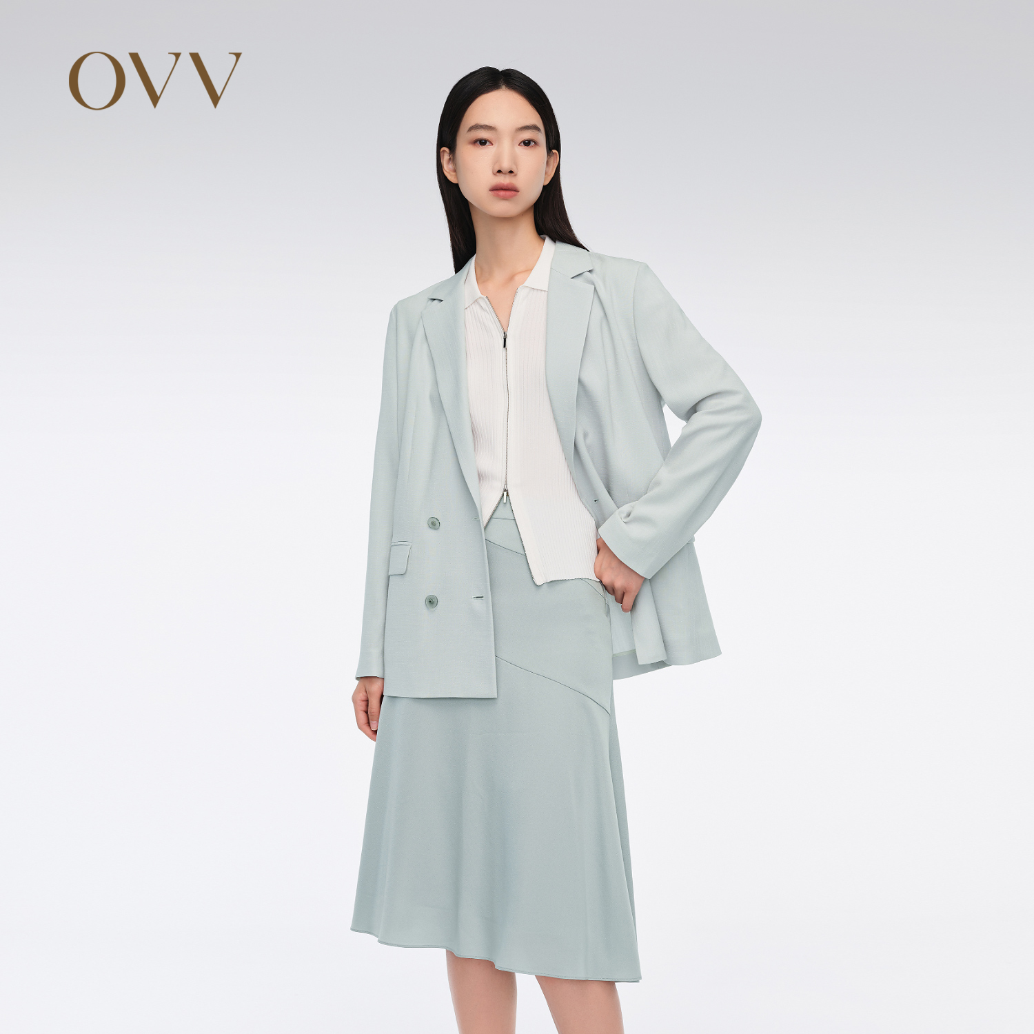 春夏西服外套醋酸OVV休闲