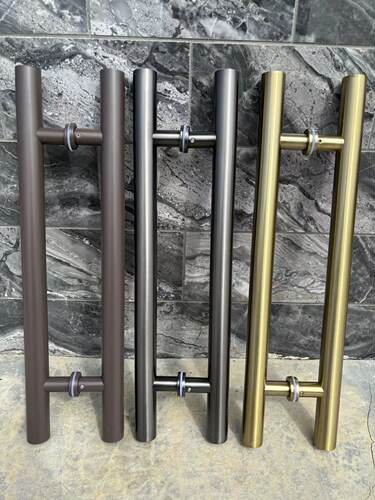 无框玻璃门拉手灰钛咖啡有框推拉门把手不锈钢拉丝香槟金木门拉把