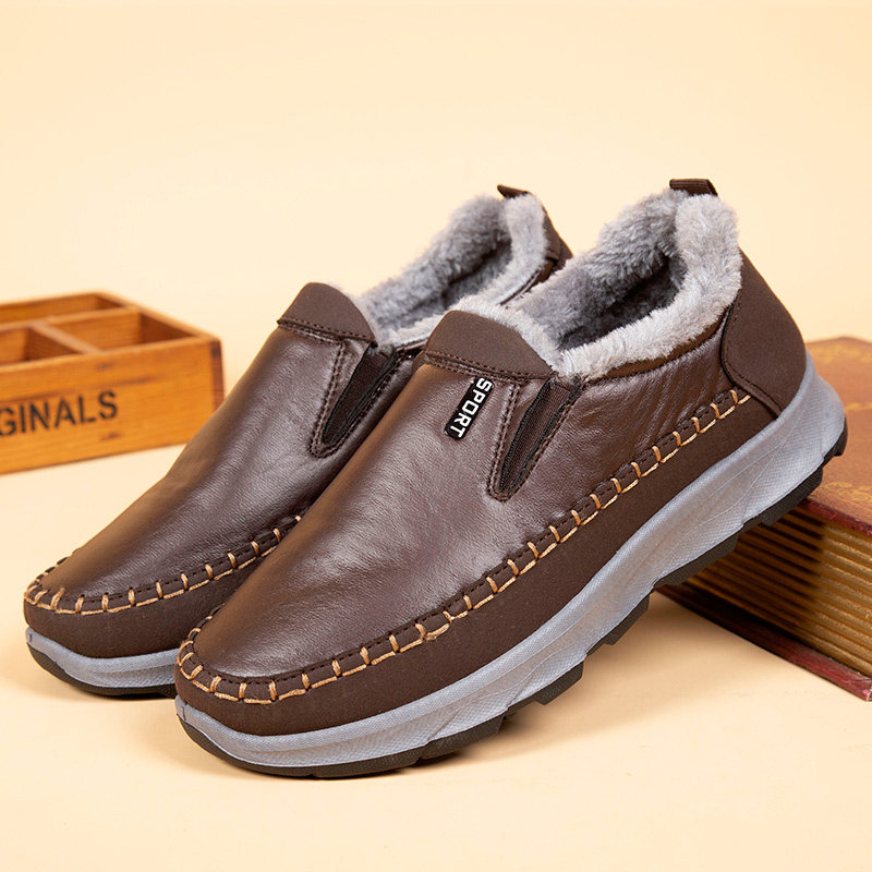 winter man Cotton-padded shoes Old Beijing Cloth shoes new pattern dad Plush keep warm Easy The thickness of the bottom Middle-aged and elderly people Cotton bootsin the Men's Shoes, Boots  category - from Buy2taobao.com to provide professional Taobao agent buy service