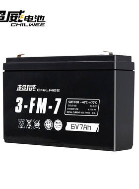 超威（CHILWEE）6V7Ah/配充电器电瓶UPS儿童电动三轮摩托汽车通用