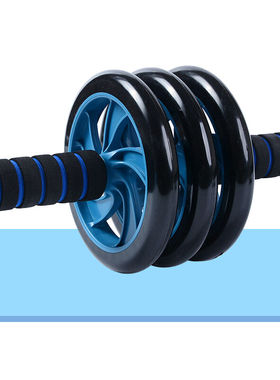 华亚（HUAYA）健腹轮三轮健腹器腹肌轮滚轮健身器材防滑三轮黑蓝