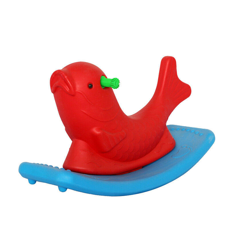 育龍儿童三色摇马单色滚塑塑料木马宝宝玩具双色摇鹿摇摇乐双色鱼