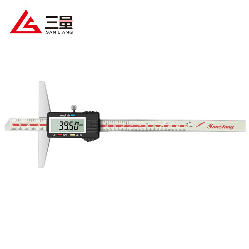 三量电子深度尺带表高精度数显深度游标卡尺0-150mm0-200-300JD08