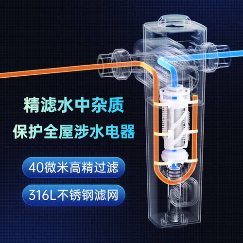 BKA前置过滤器反冲洗家用全屋净水器6吨大通量万向型S10WPro任意