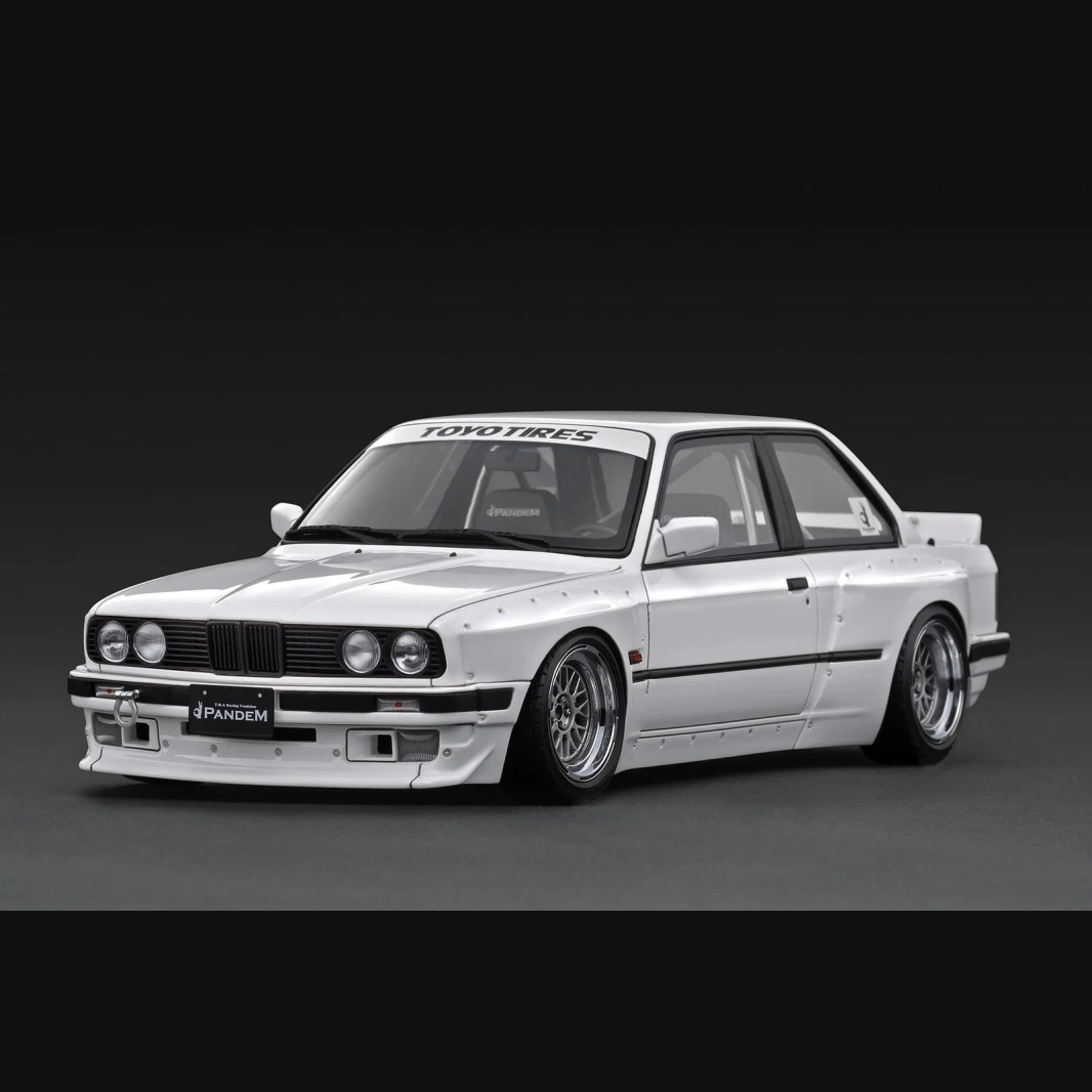 现货 IG IG3719 1:18 宝马 BMW M3 E30 火箭兔宽体 白色 树脂车模