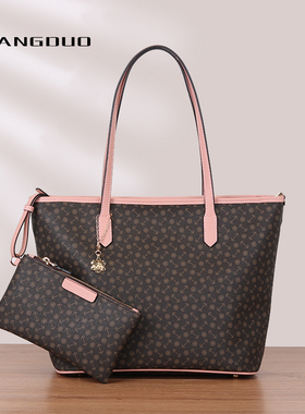 欧美时尚百搭托特包手提女大容量单肩撞色休闲包包女