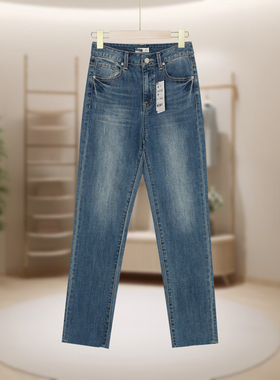 【SP】女式牛仔裤高腰百搭舒适日常舒适修身显瘦直筒SA206