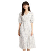 DMA系列 DMA471 收腰泡泡袖 时尚 气质连衣裙碎花中长款