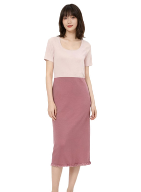 【D玛纳】连衣裙铅笔裙修身型中长款简约风圆领DMA677