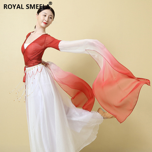 水袖 惊鸿舞 舞蹈练功服上衣百搭女古典舞艺考表演出服练习服甩袖