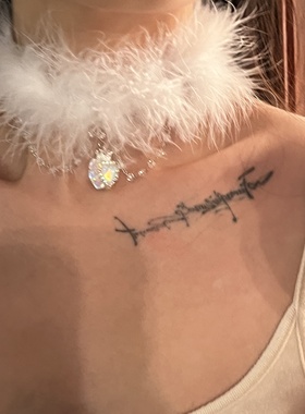 白色羽毛choker秋冬鸵鸟毛