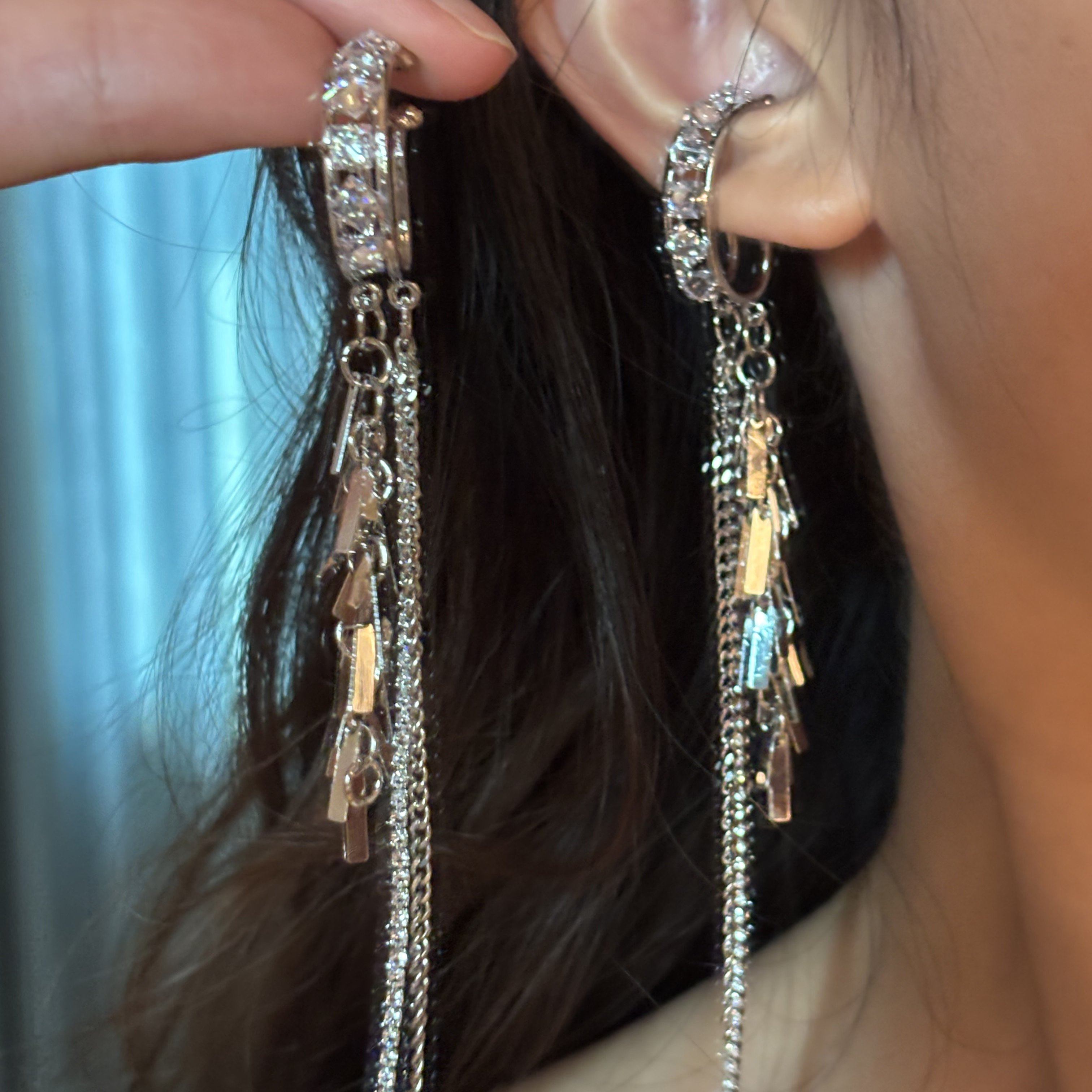 [楼哈哈]复古超仙流苏耳骨夹耳饰无耳洞耳夹爆闪亮片耳挂精灵耳环,饰品/流行首饰/时尚饰品新,耳夹,淘宝优惠券,粉丝福利购,淘宝优惠卷