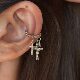 楼哈哈 十字架流苏吊坠耳骨夹小众高级感朋克艺术生耳骨夹耳饰