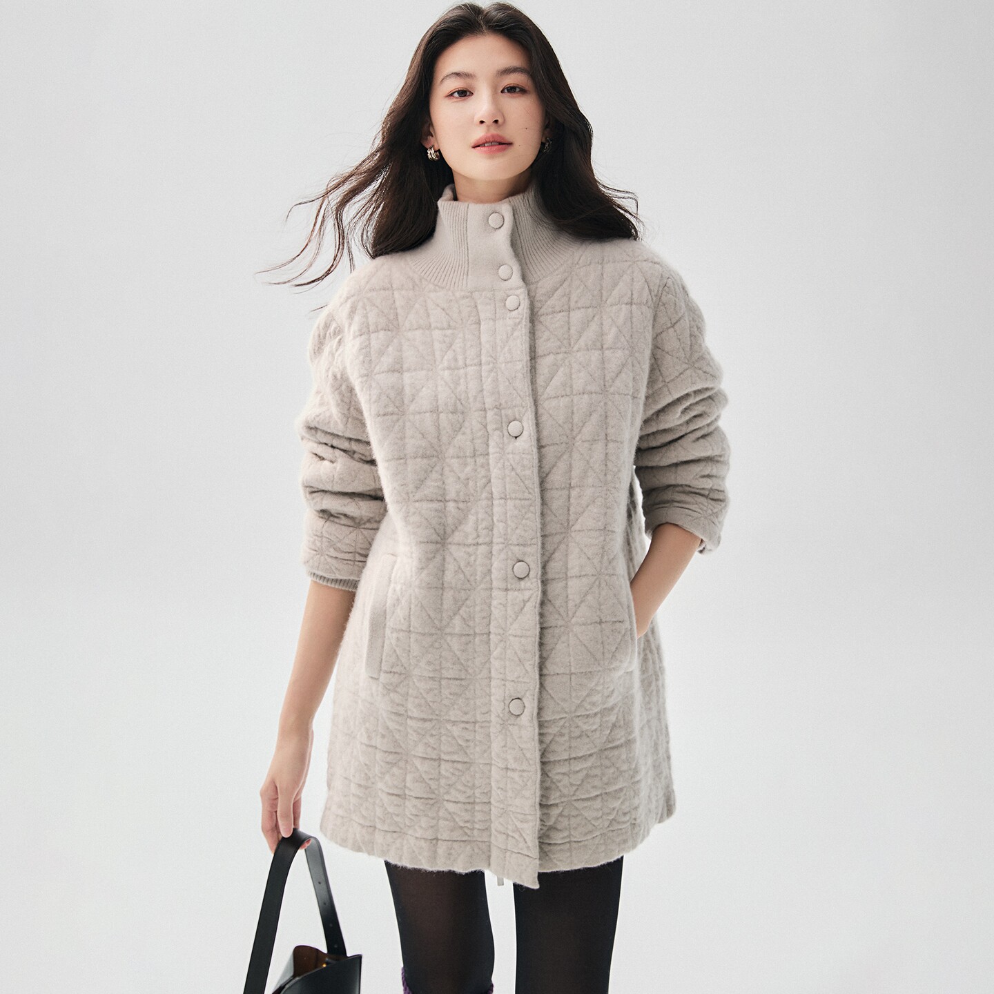 慵懒风女加厚保暖羊绒大衣外套女