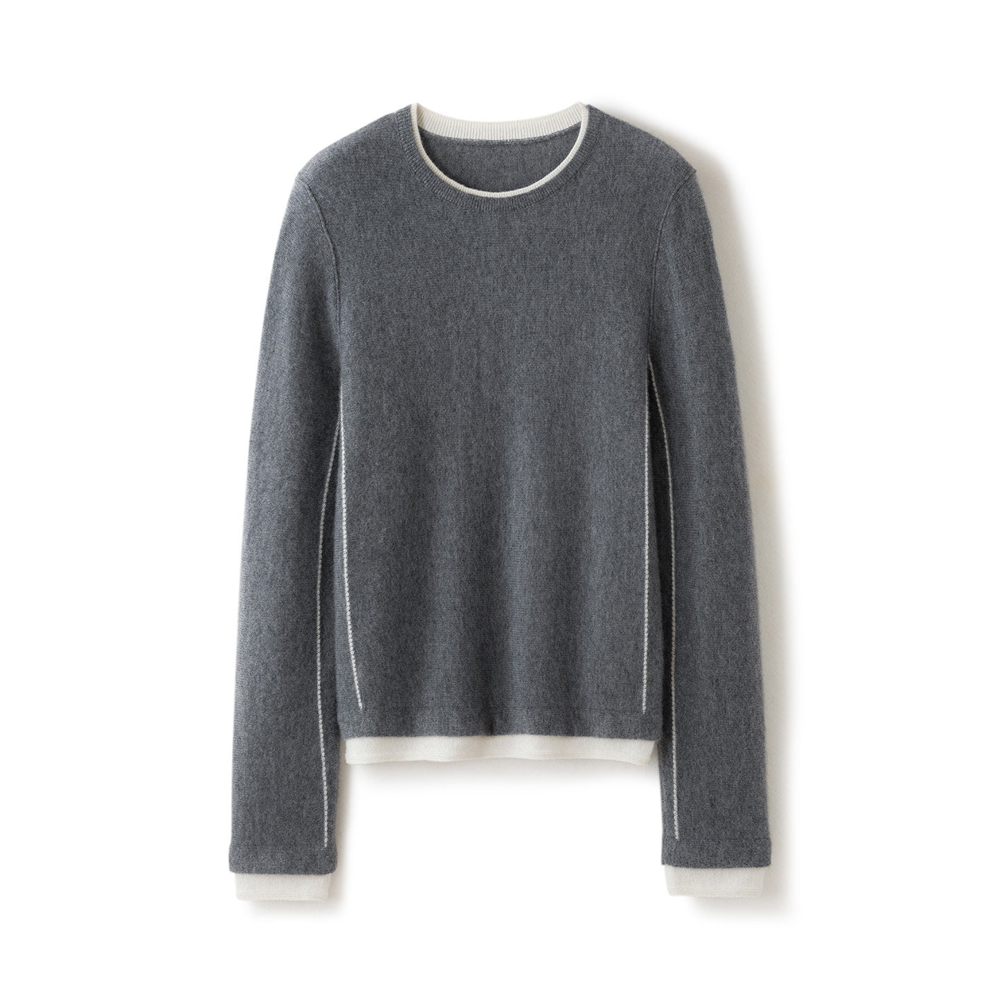 洋气保暖圆领拼色100%纯山羊绒衫女宽松套头针织衫简约毛衣打底衫,女装/女士精品,羊绒衫,淘宝优惠券,粉丝福利购,淘宝优惠卷